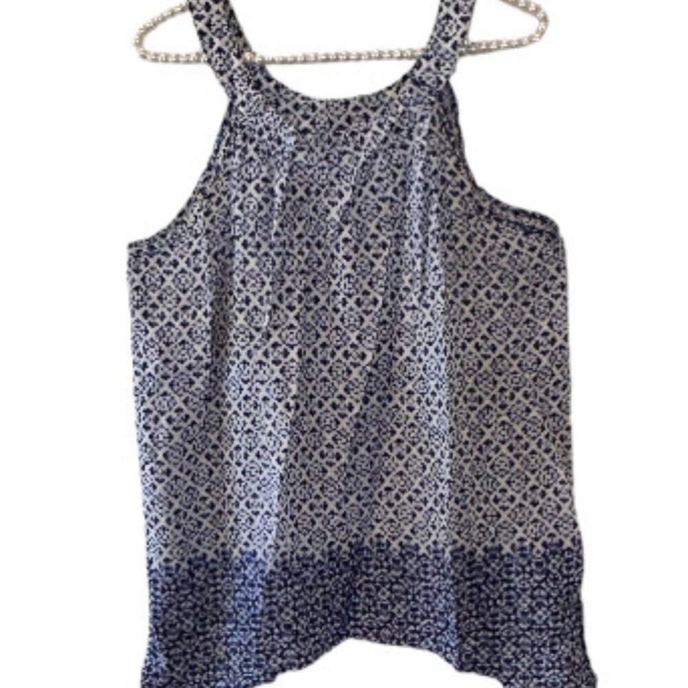 Batik Print Thin Strap Top - Grand and Greene L EUC